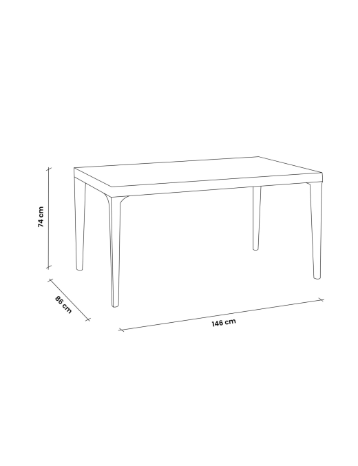 KING TAVOLO BIANCO 146x86x74