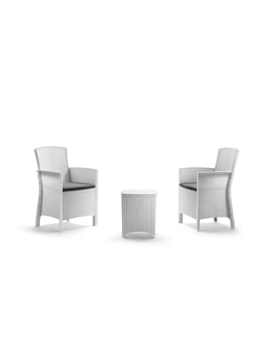 L. WHITE RATTAN SET LIDO TERRACE