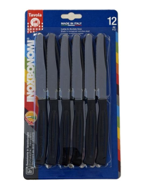 COLTELLI TAVOLA 12pz 11cm NERO