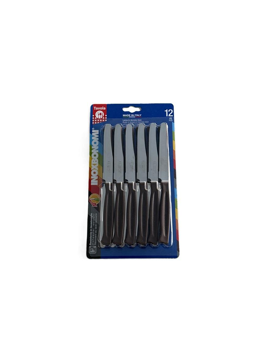 COLTELLI TAVOLA 12pz 11cm MARRONE