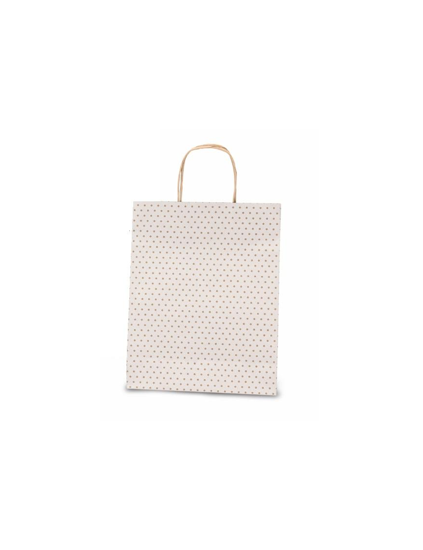 SHOPPER DOTS BIANCO 27+12x37cm
