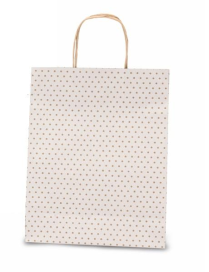 SHOPPER DOTS WHITE 45+15x49cm