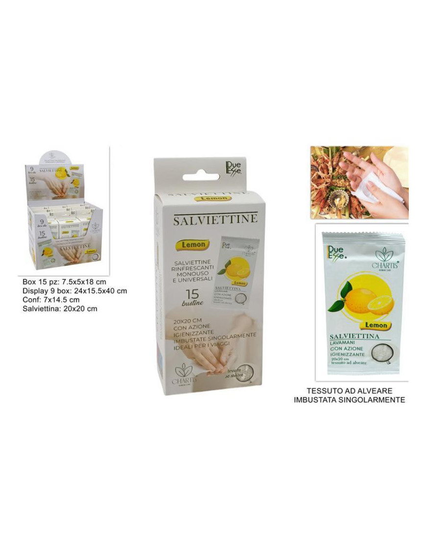 SALVIETINE MONOUSO 15 PEZZI LEMON