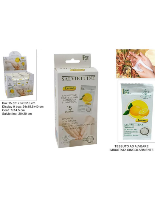15-Piece Lemon Disposable Wipes