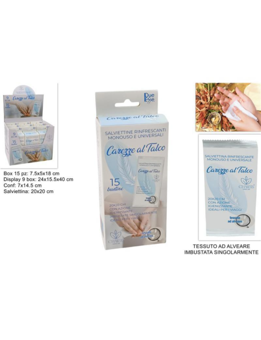 15-PIECE DISPOSABLE TALC WIPES