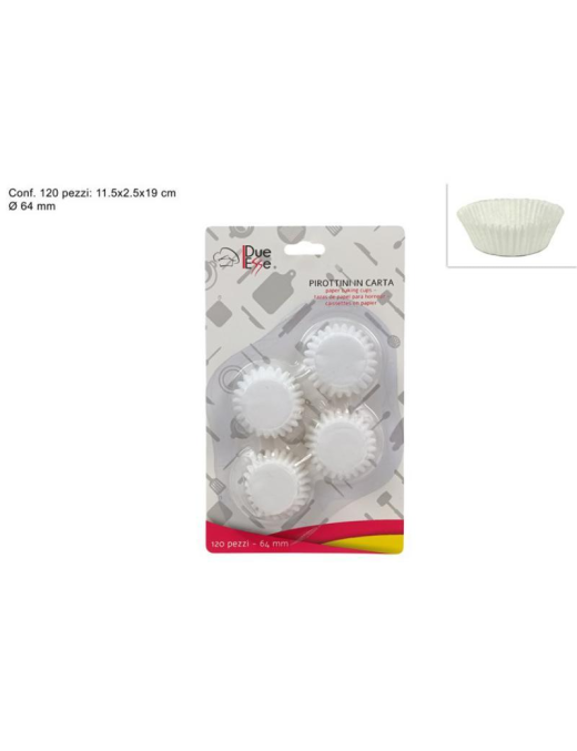 WHITE CAKE CUPS 64mm 120 PIECES
