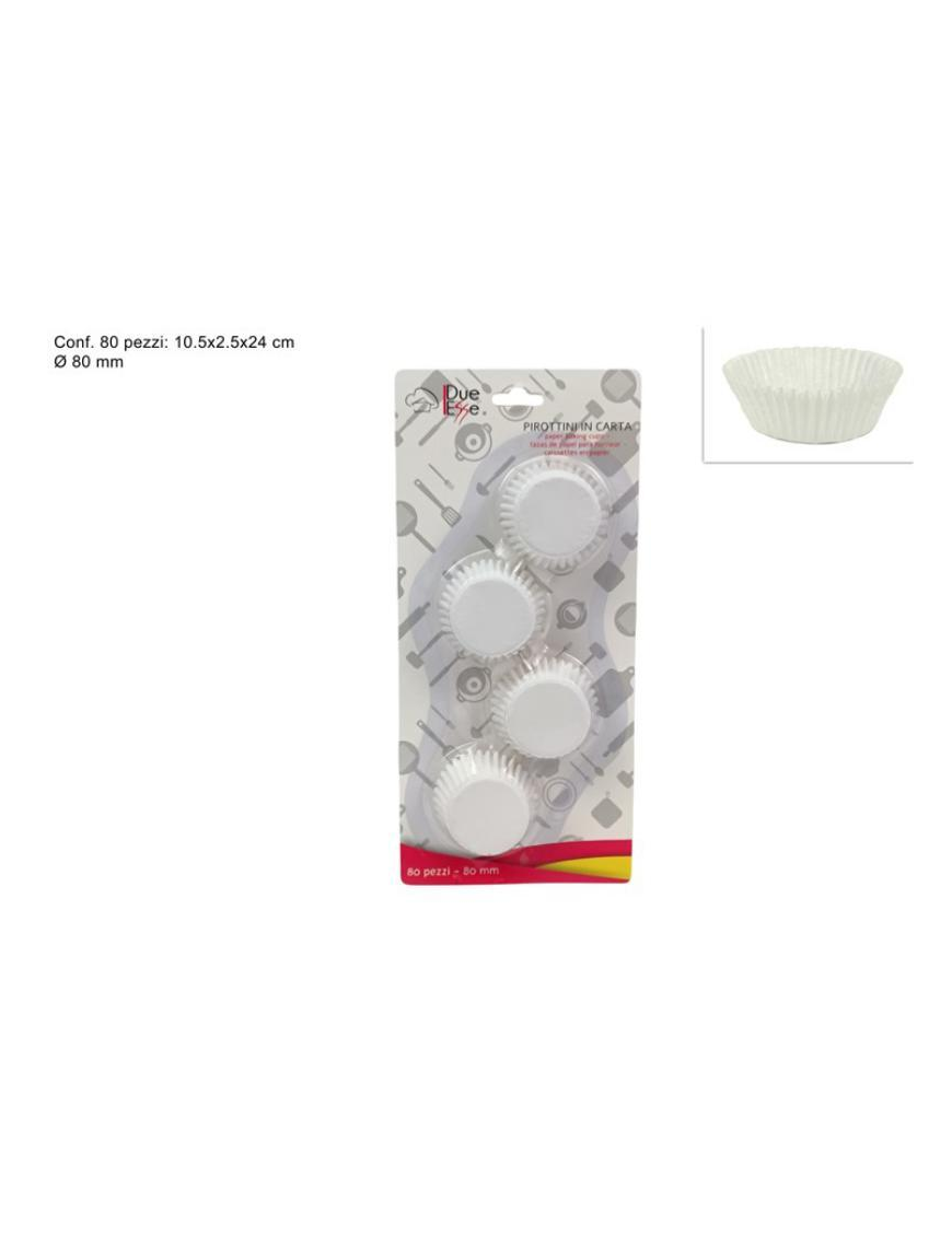WHITE CAKE CUPS 80mm 80 PIECES