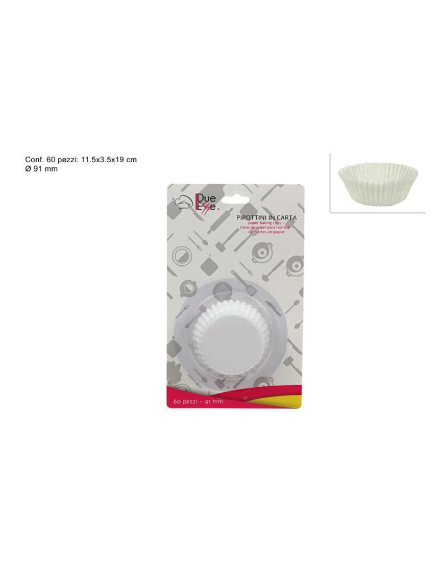 WHITE CAKE CUPS 91mm 60 PIECES