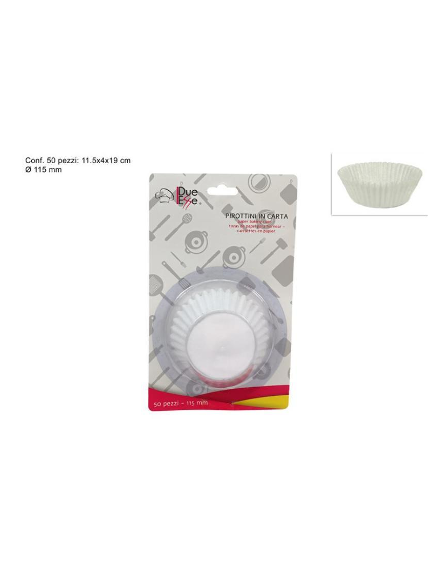 WHITE CAKE CUPS 115mm 50 PIECES