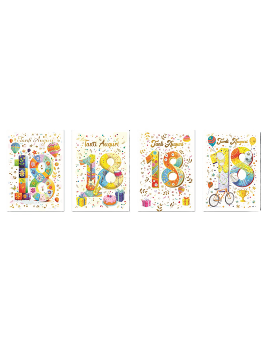 BIGLIETTI BUON COMPLEANNO 18 ANNI