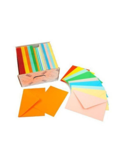 ENVELOPE + CARD 100 PIECES ASSORTED COLORS 12x18