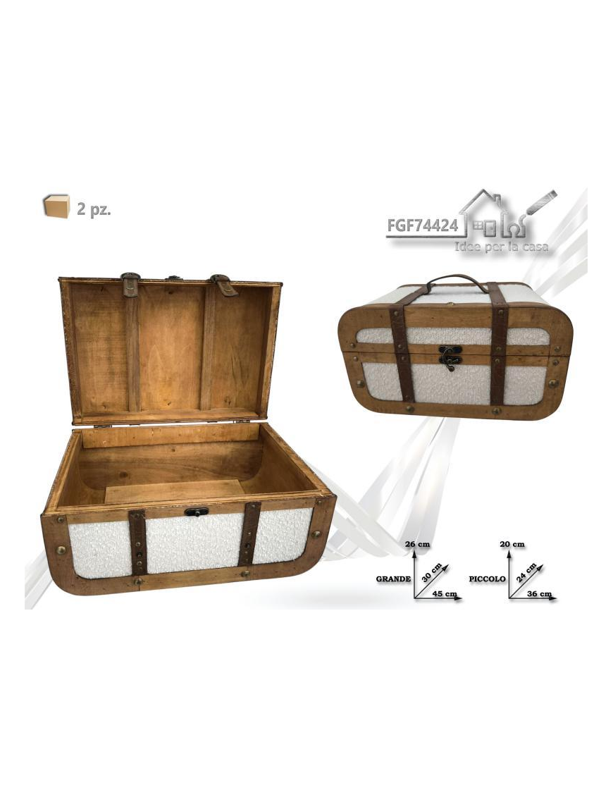 BAULE LEGNO BEIGE 45x30x26 2pz