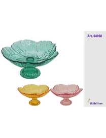 ALZATINA IN VETRO COLORI ASSORTITI 20x13cm
