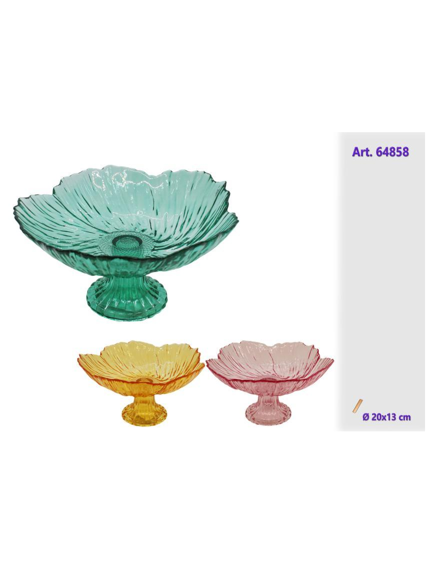 GLASS STAND ASSORTED COLORS 20x13cm