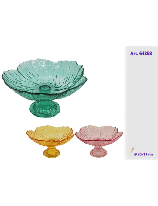 GLASS STAND ASSORTED COLORS 20x13cm
