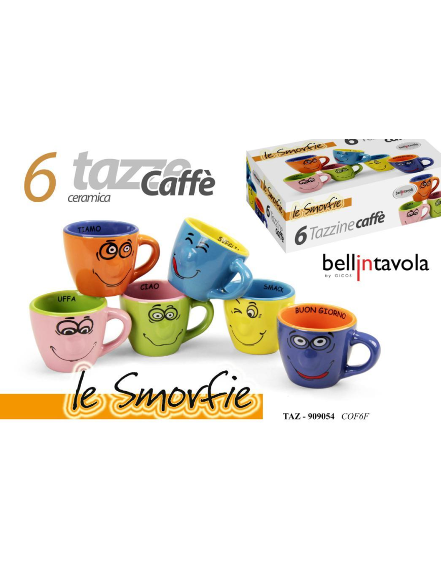 TAZZINE CAFFE' SMILE 6 PEZZI