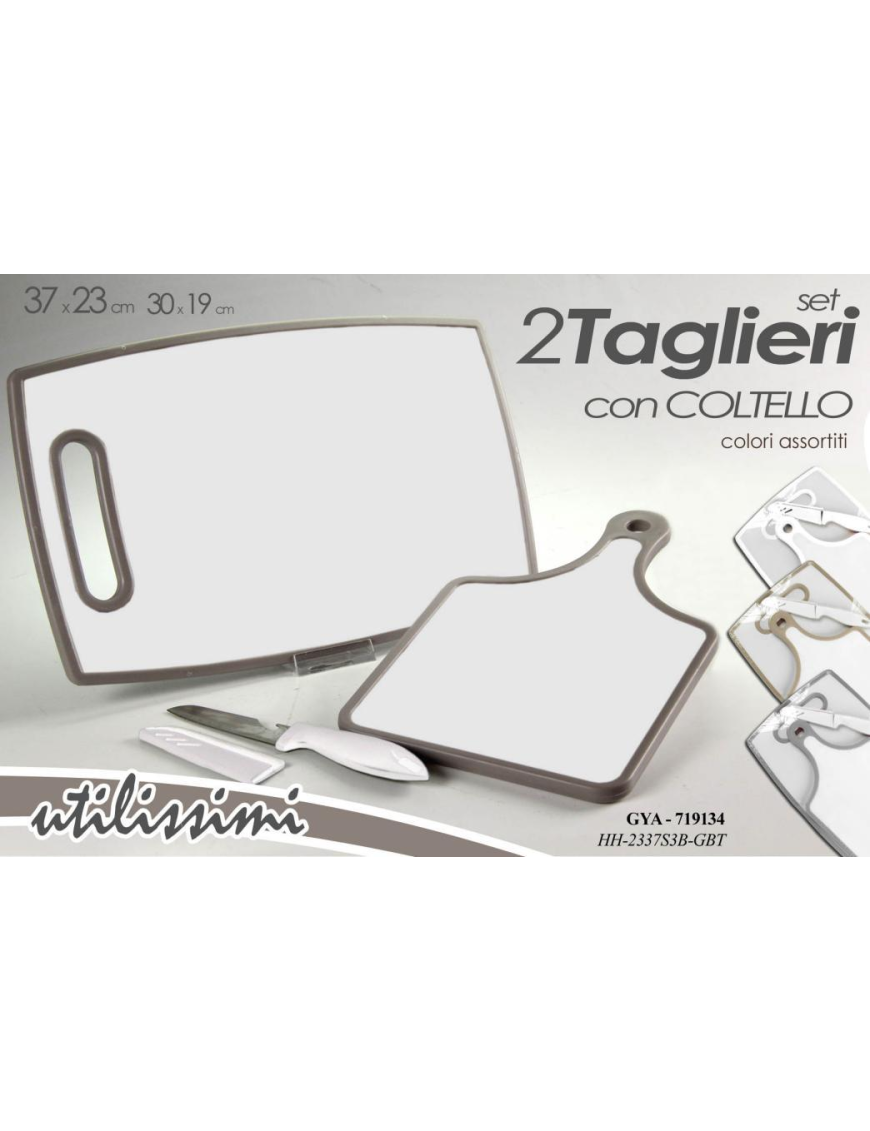 2-PIECE CUTTING BOARDS + KNIFE