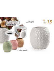 VASO IN CERAMICA COLORI ASSORTITI 13x15cm