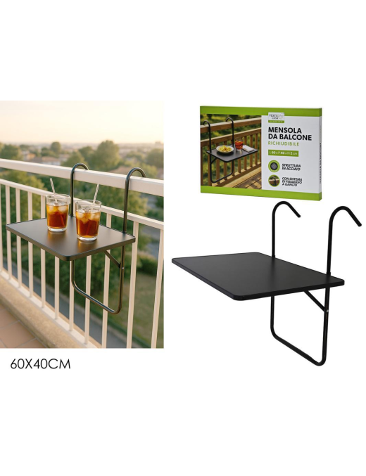 MENSOLA DA BALCONE 60x40cm ANTRACITE