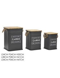 PORTABIANCHERIA LATTA   GRIGIO 3 PEZZI QUADRATO