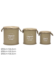 PORTABIANCHERIA LATTA   BEIGE 3 PEZZI TONDO