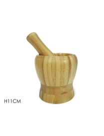 BAMBOO MORTAR WITH PESTLE 11cm
