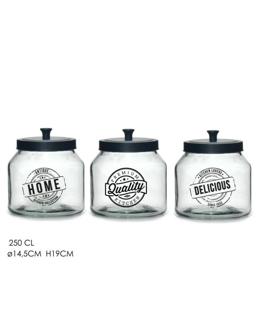 JAR WITH BLACK LID 250cl