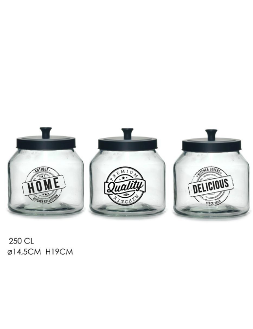 JAR WITH BLACK LID 250cl