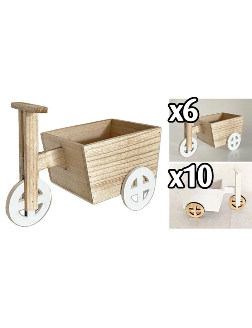 CARRETTO LEGNO PORTAPIANTE 24x13,5cm