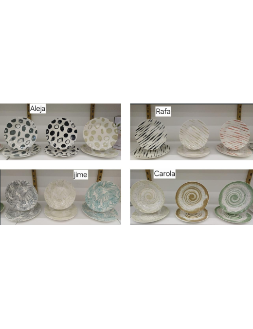 SERVIZIO PIATTI 12 PEZZI DECORAZIONE ASSORTITA