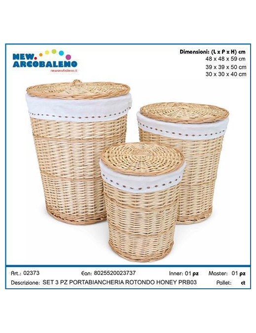PORTABIANCHERIA HONEY 3pz TONDO PRB03