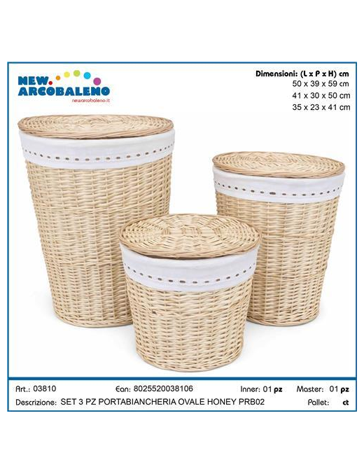 PORTABIANCHERIA HONEY 3pz OVALE PRB02