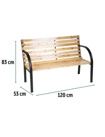 PANCHINA FERRO+LEGNO 120x58x83 CENTIMETRI