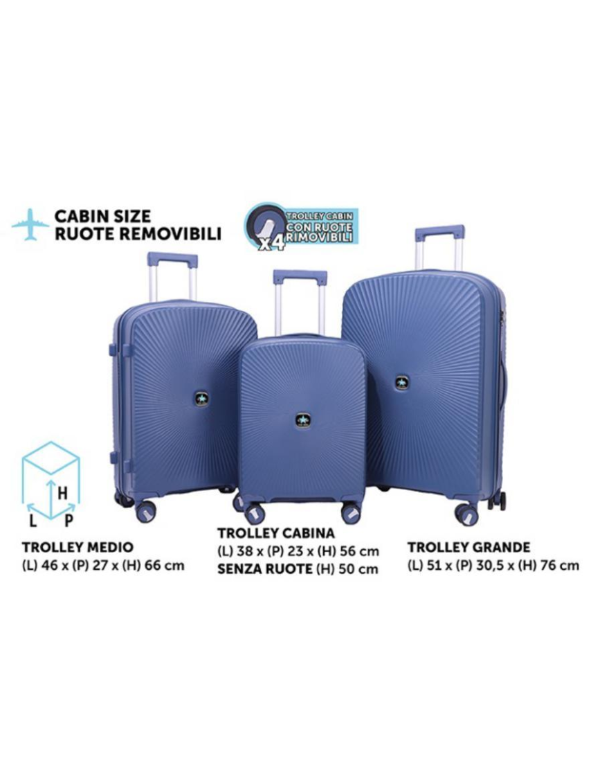 TROLLEY FLY NAVY 3 PEZZI