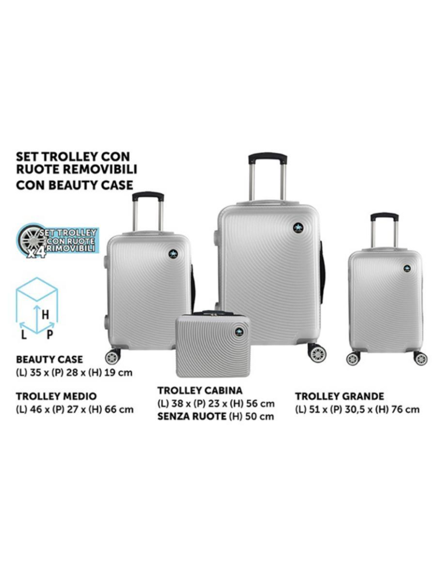 TROLLEY MIAMI SILVER 3 PEZZI+BEAUTY