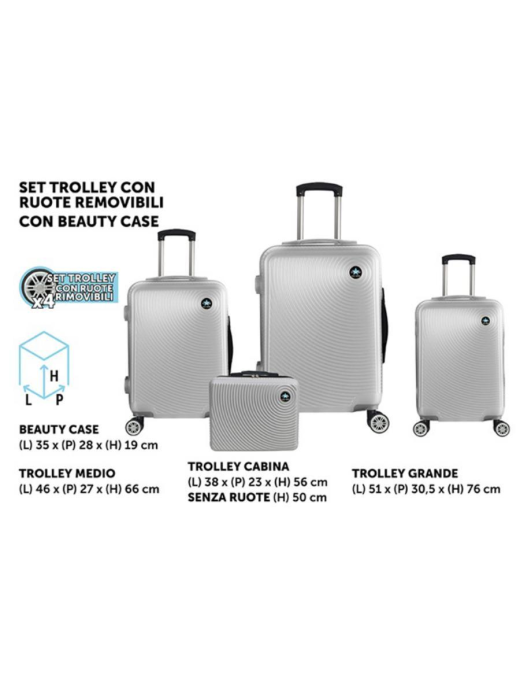 TROLLEY MIAMI SILVER 3 PEZZI+BEAUTY