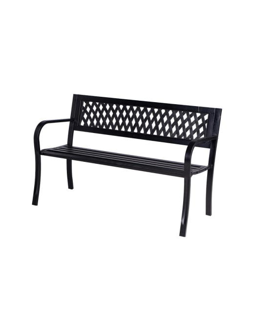 PANCHINA FERRO NERO 125x53x77 CENTIMETRI