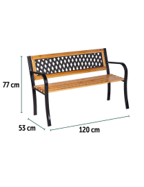 PANCHINA LEGNO NERO 120x53x77 CENTIMETRI