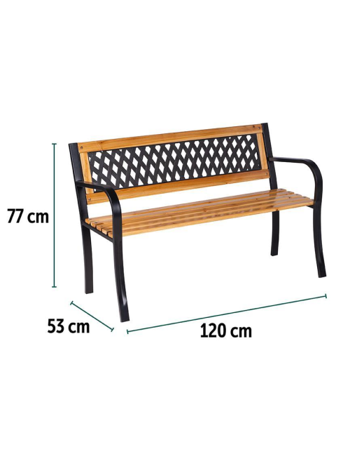 PANCHINA LEGNO NERO 120x53x77 CENTIMETRI