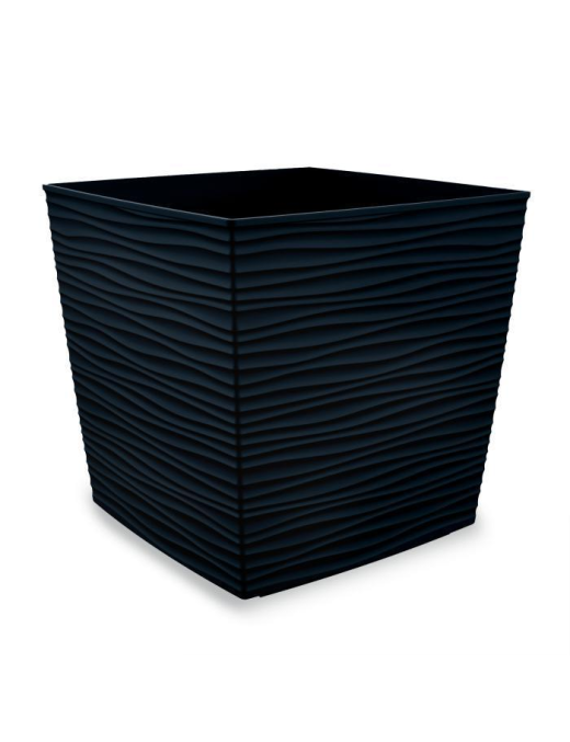 L.AURORA ANTRACITE VASO CUBE 30x30x29cm