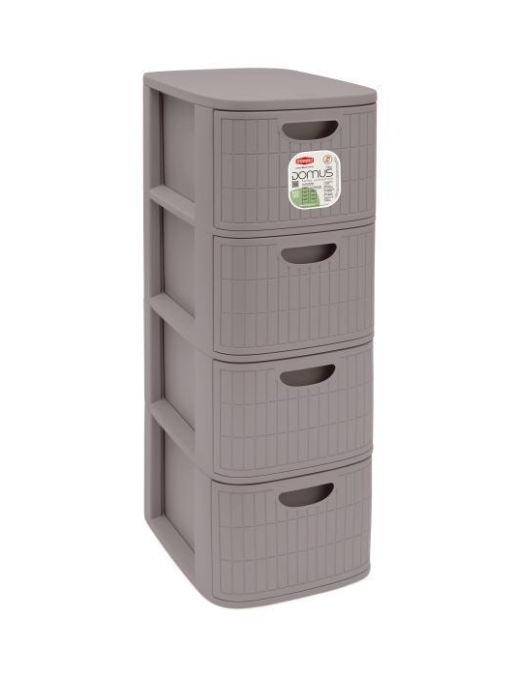 L.DOMUS CASSETTIERA SLIM 4CASS GREIGE
