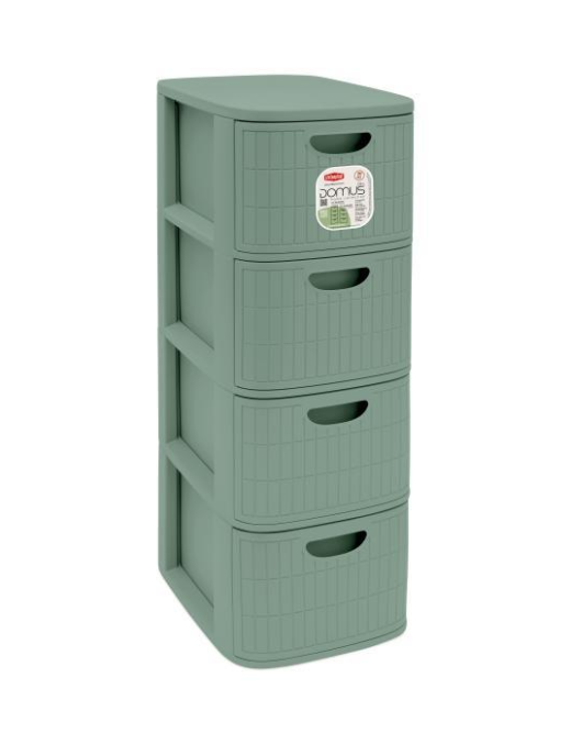 L.DOMUS CASSETTIERA SLIM 4CASS GREEN TEA