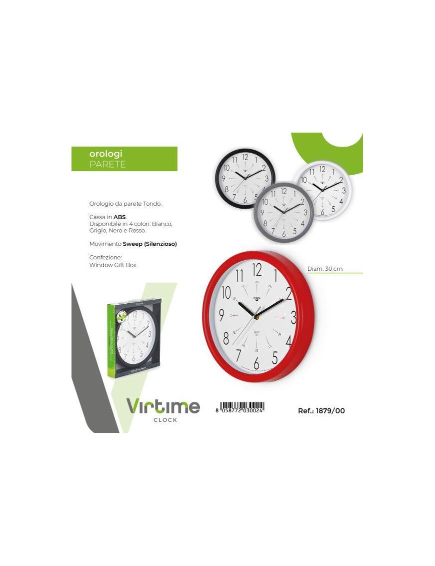 OROLOGIO PARETE ABS d.30cm 1879/00