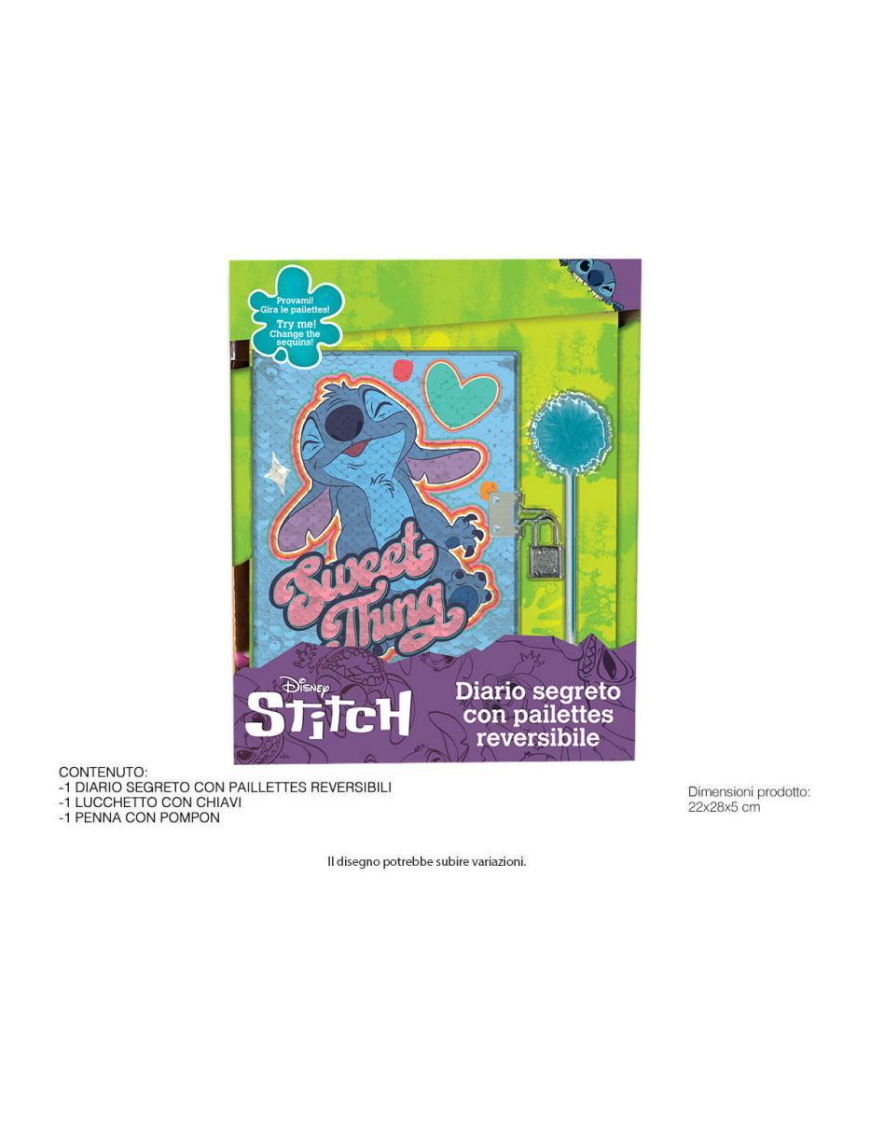 STITCH DIARY WITH REVERSIBLE SEQUINS