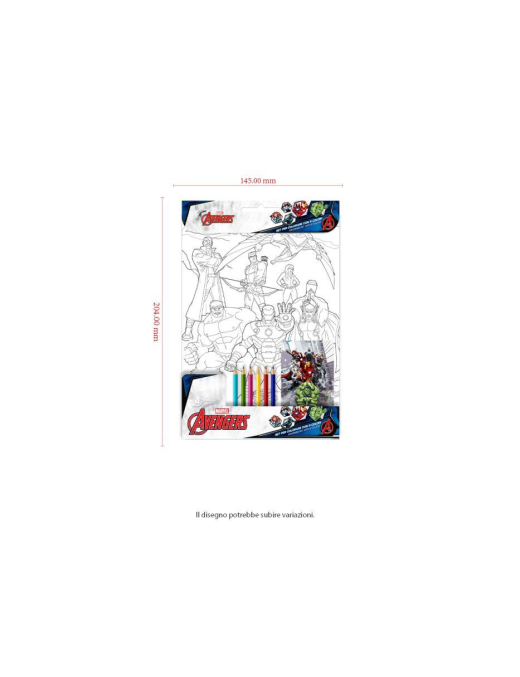 AVENGERS COLORING SET WITH 6 COLORS