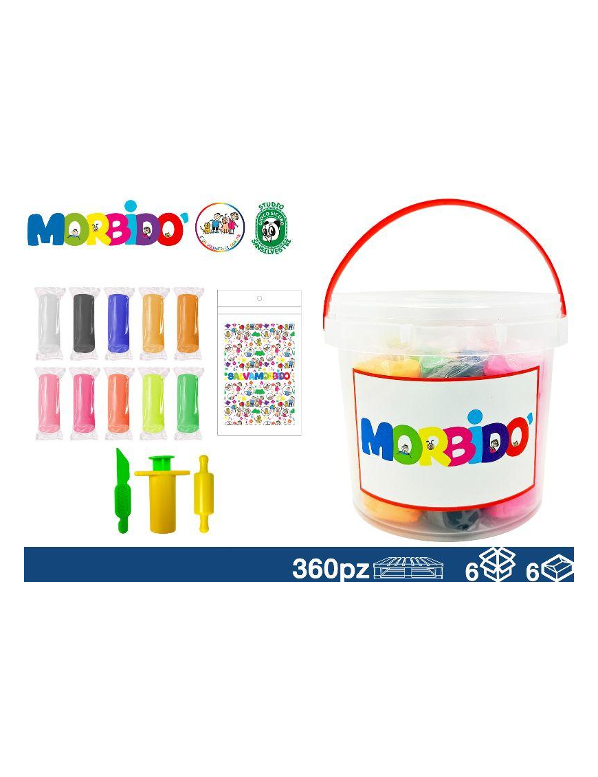 PLASTILINA SECCHIELLO 1,3kg 10pezzi