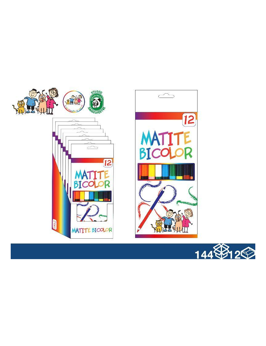 COLORI PASTELLO BICOLOR 12pezzi
