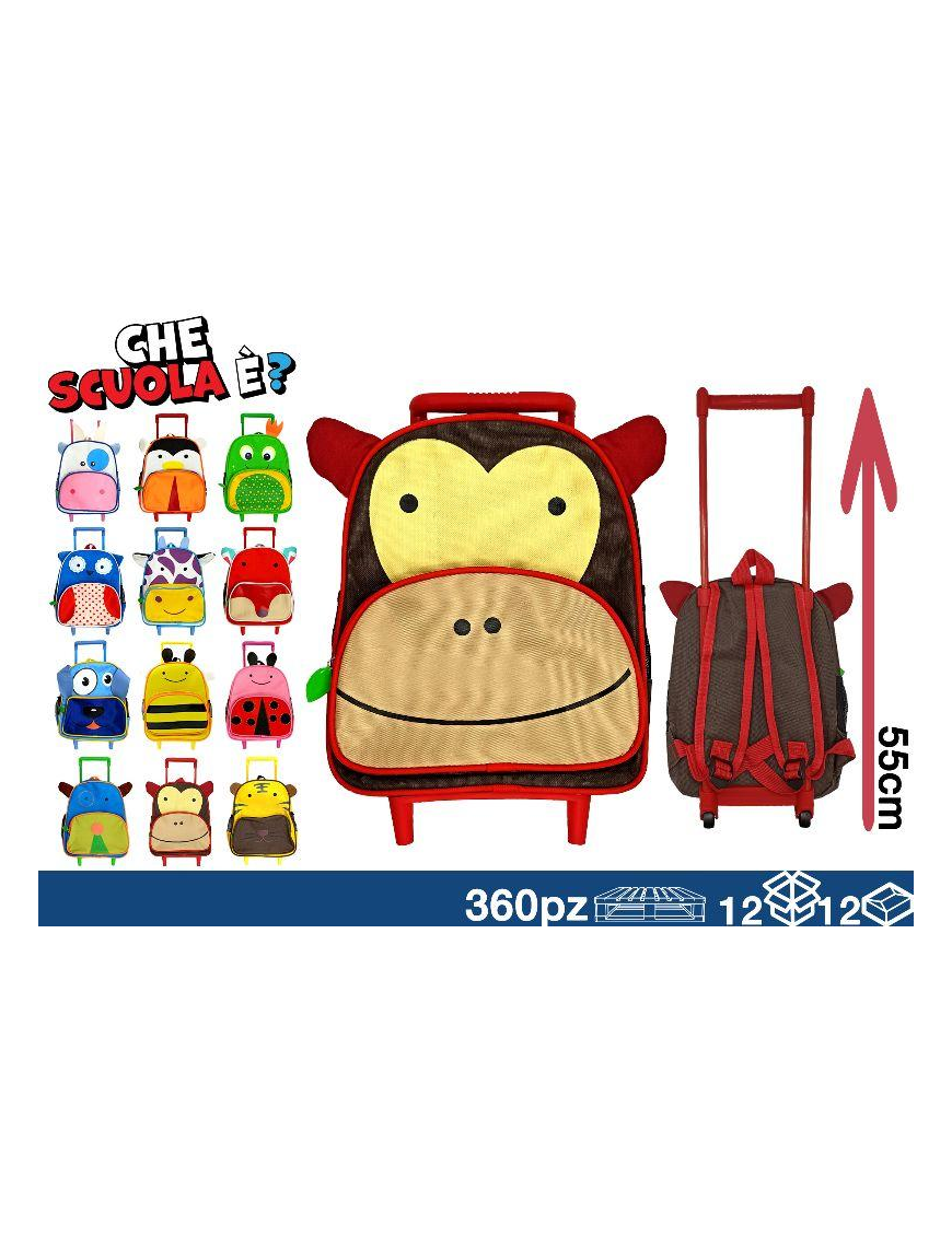 IL MIO TROLLEY 39cm FANTASY ANIMALI ASSORTITI
