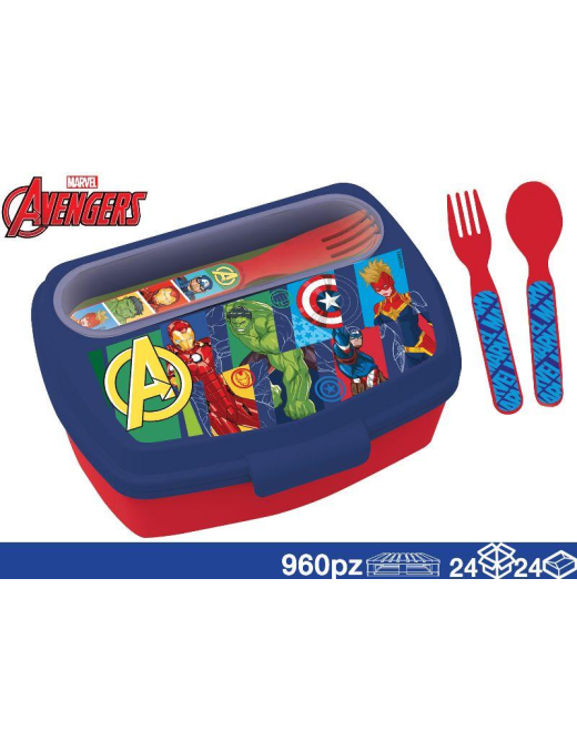 AVENGERS PORTAPRANZO+POSATE