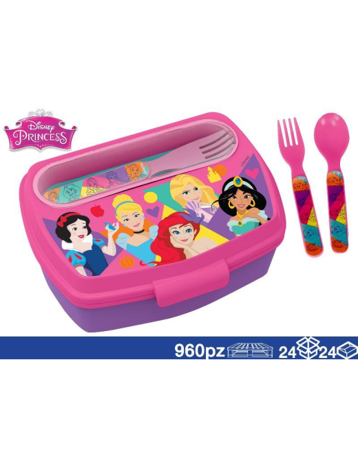 PRINCESS LUNCH BOX+CUTLERY